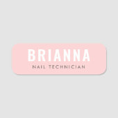 Lichtroze moderne minimale spatstudio naamplaatje (Voorkant)