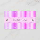 Lichtroze monogram met mousserende diamanten visitekaartje (Voorkant)