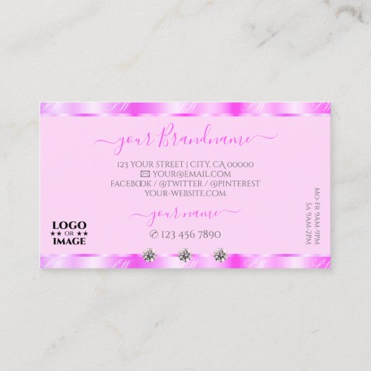 Lichtroze mousserende diamanten met Logo Visitekaartje (Achterkant)