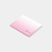 Lichtroze Ombre Elegante Monogram Post-it® Notes (Schuin)