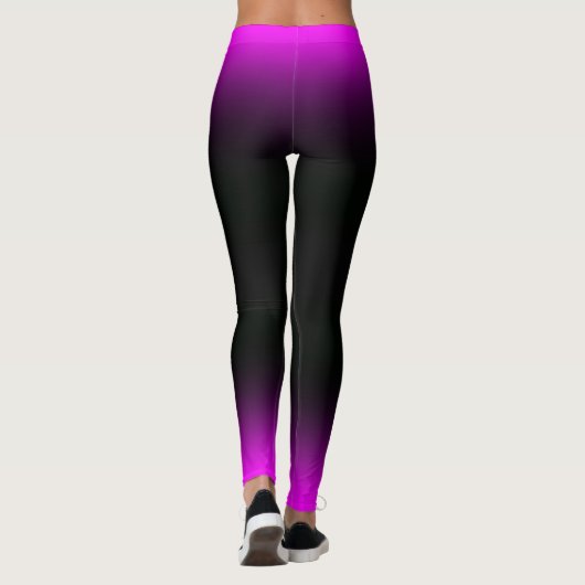 Lichtroze Paars en zwarte ombre Leggings (Achterkant)