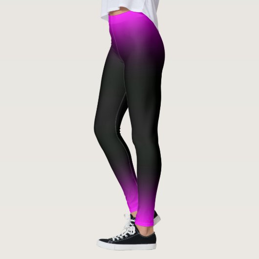 Lichtroze Paars en zwarte ombre Leggings (Links)