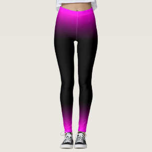 Lichtroze Paars en zwarte ombre Leggings