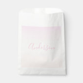 Lichtroze & perzikgradiënt Ombre Naam & Monogram Bedankzakje (Voorkant)
