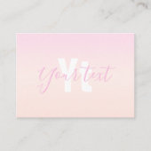 Lichtroze & perzikgradiënt Ombre Naam & Monogram Informatiekaartje (Voorkant)