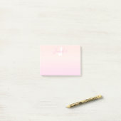 Lichtroze & perzikgradiënt Ombre Naam & Monogram Post-it® Notes (Op bureau)