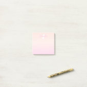 Lichtroze & perzikgradiënt Ombre Naam & Monogram Post-it® Notes (Op bureau)