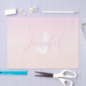 Lichtroze & perzikgradiënt Ombre Naam & Monogram Tissuepapier (Craft)