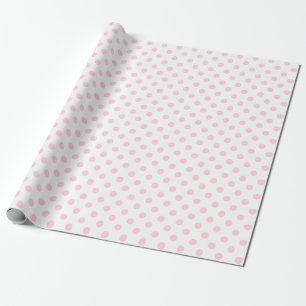 Lichtroze polaire dot op witte middelgrote ruimte cadeaupapier