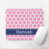 Lichtroze polaire dot Pattern Blue Banner Muismat (Met muis)