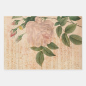 lichtroze Roos en muziek Inpakpapier Vel (Voorkant 2)