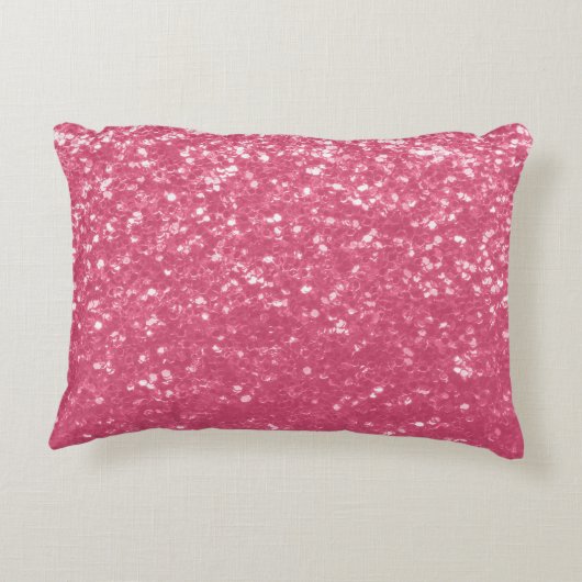 Lichtroze roos faux sparkles glitter accent kussen (Achterkant)