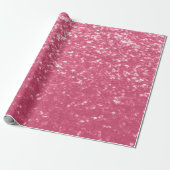 Lichtroze roos faux sparkles glitter cadeaupapier (Uitgerold)