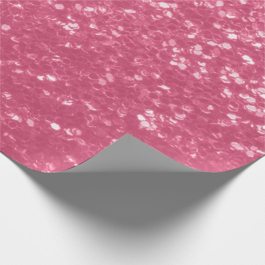 Lichtroze roos faux sparkles glitter cadeaupapier (Hoek)