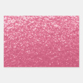 Lichtroze roos faux sparkles glitter inpakpapier vel (Voorkant)