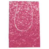Lichtroze roos faux sparkles glitter medium cadeauzakje (Voorkant)