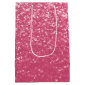 Lichtroze roos faux sparkles glitter medium cadeauzakje (Achterkant)