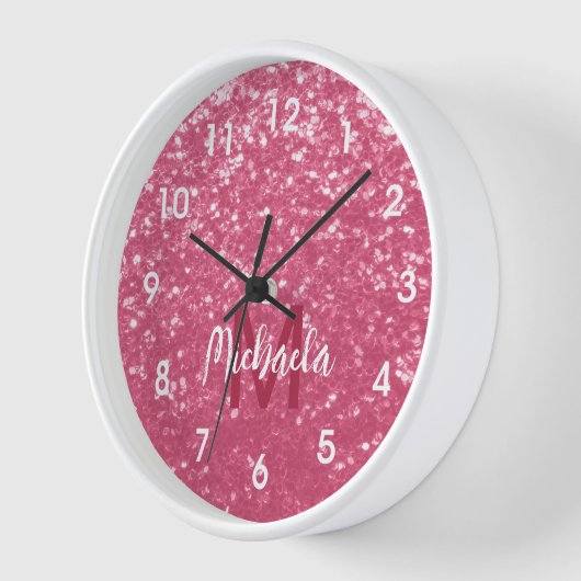 Lichtroze roos faux sparkles glitter Monogram (Hoek)