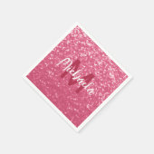 Lichtroze roos faux sparkles glitter Monogram Servet (Hoek)