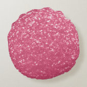Lichtroze roos faux sparkles glitter rond kussen (Achterkant)