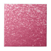 Lichtroze roos faux sparkles glitter tegeltje (Voorkant)