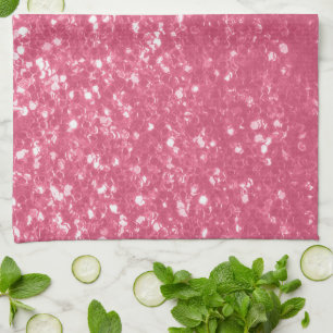 Lichtroze roos faux sparkles glitter theedoek