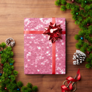 Lichtroze roos nepschittering glitters cadeaupapier