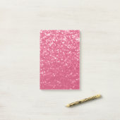 Lichtroze roos nepschittering glitters post-it® notes (Op bureau)