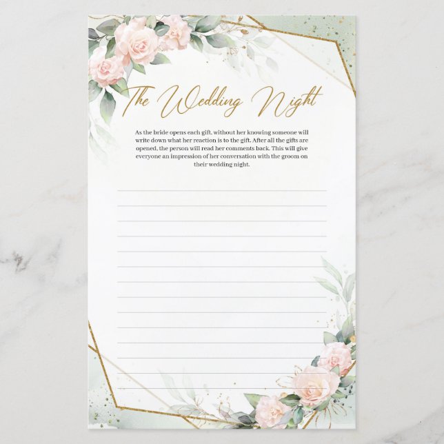 Lichtroze rozen eucalyptus goud De huwelijksnacht (Voorkant)