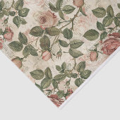 Lichtroze Rozen op Abstract krantenpapier Tissuepapier (Detail)