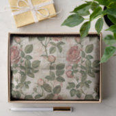 Lichtroze Rozen op Abstract krantenpapier Tissuepapier (Geschenk)