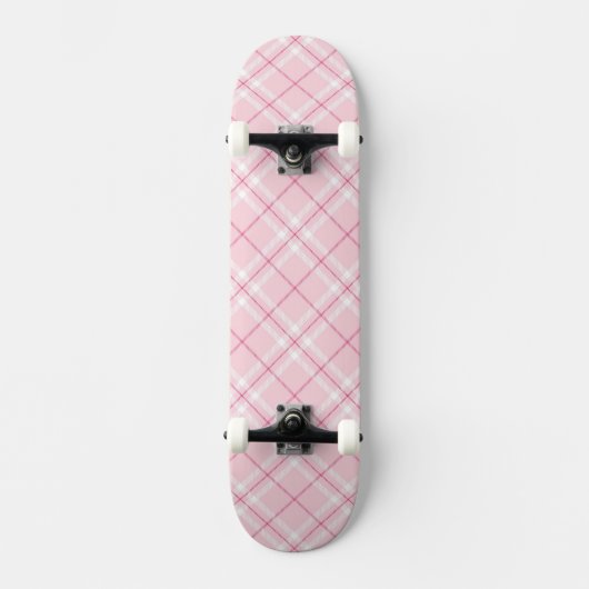 Lichtroze ruit skateboard (Voorkant)