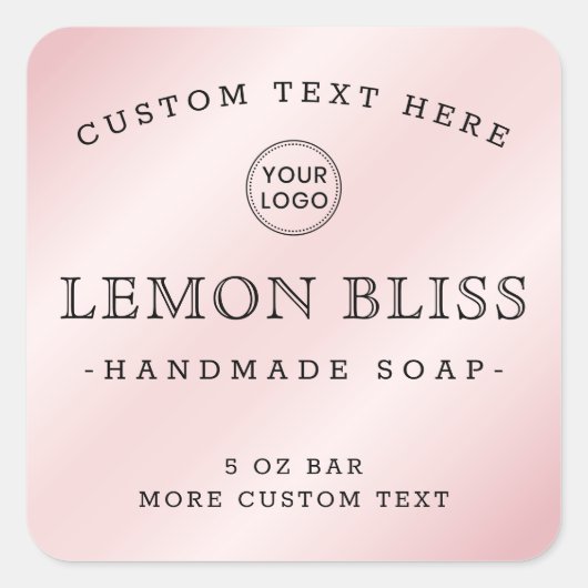 Lichtroze satijn aangepast logo labels voor vierka (Voorkant)