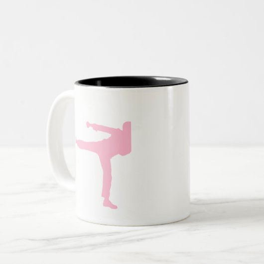 Lichtroze sierartikelen tweekleurige koffiemok (Voorkant links)