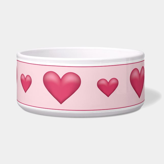 Lichtroze Valentijnsdag Voerbakje (Voorkant)