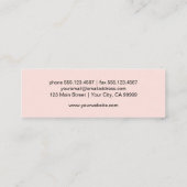  Lichtroze Vlinder Logo Modern Mini Visitekaartje (Achterkant)