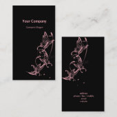 Lichtroze vlinders visitekaartje (Voorkant / Achterkant)