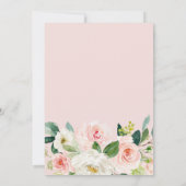 lichtroze waterverf florale baptisme uitnodiging (Achterkant)