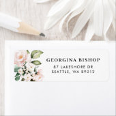 Lichtroze Waterverf ponden en Rozen Bouquet Etiket (Insitu)