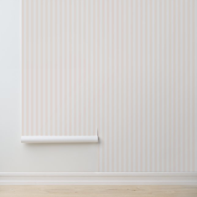 Lichtroze/wit gestreept behang (Applicatie)