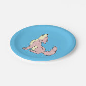 Lichtroze Wolf Pup Howling Papieren Bordje (Gekanteld)