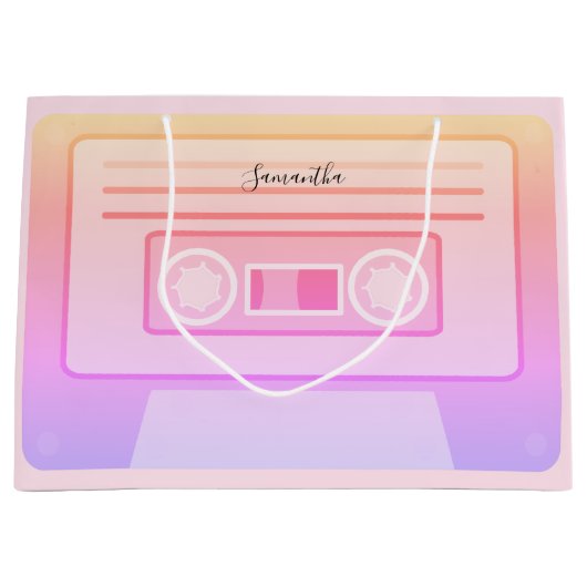 Lichtroze Y2k 90s Retro Audio Cassette Custom Groot Cadeauzakje (Voorkant)