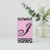 Lichtroze Zebra Print Pattern Visitekaartje (Staand voorkant)