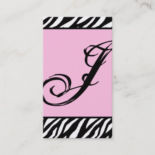 Lichtroze Zebra Print Pattern Visitekaartje (Voorkant)