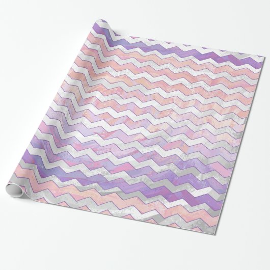 Lichtroze Zig Zag Patroon Cadeaupapier (Uitgerold)