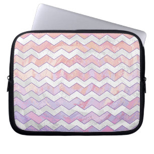Lichtroze Zig Zag Patroon Laptop Sleeve