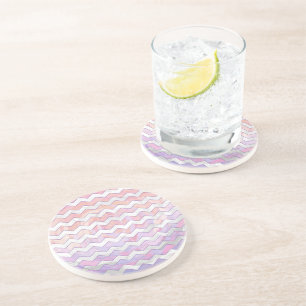 Lichtroze Zig Zag Patroon Zandsteen Onderzetter