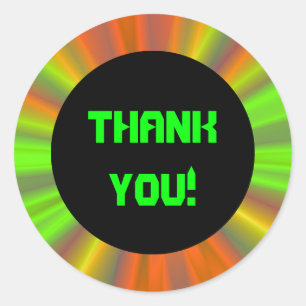Lichtshow Fractale Kunst Bedankt Ronde Sticker