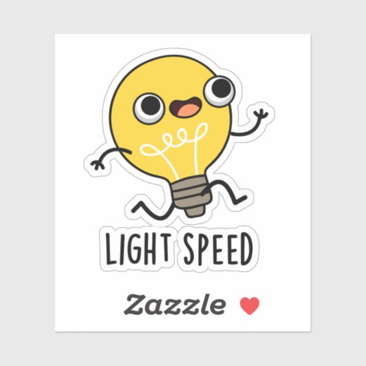 Lichtsnelheid Funny Running Bulb Pun Sticker (Vel)