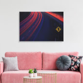 Lichtspoor voor het verkeer van voertuigen canvas afdruk (Insitu (Woonkamer))